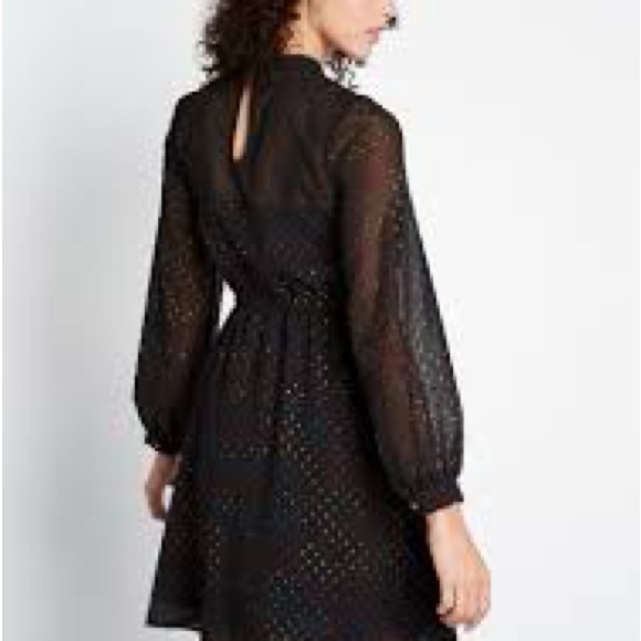 Modcloth Established Aplomb Rainbow Swiss Dot Long Sleeve Dress Size Large - Picture 2 of 12